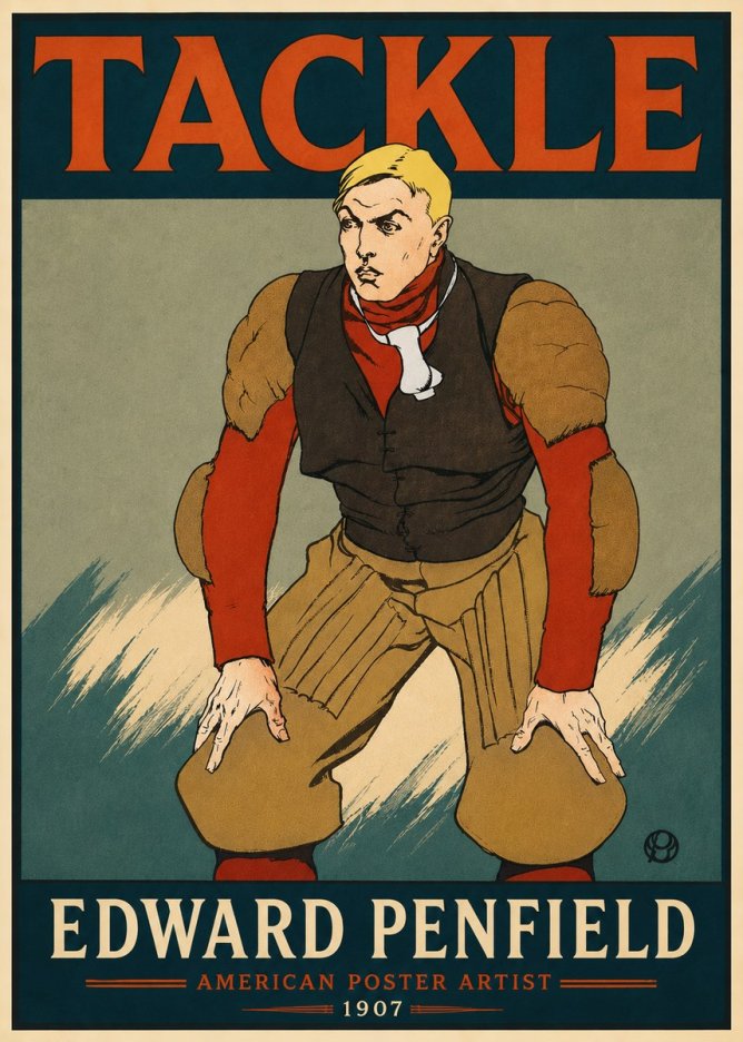 Edward Penfield Tackle No6 - Poster