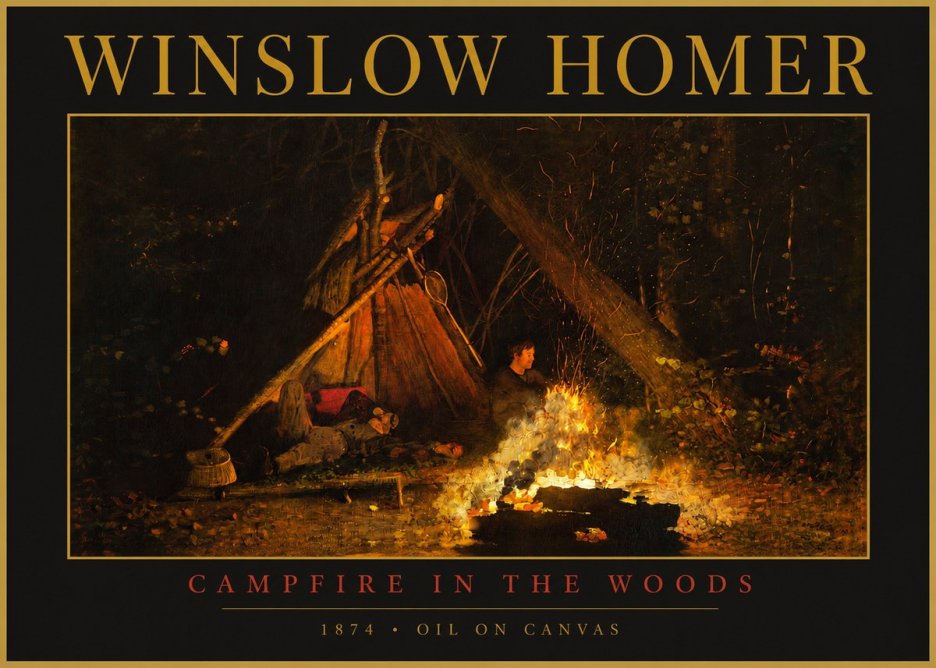 Winslow Homer Campfire in the Woods No2 - Poster