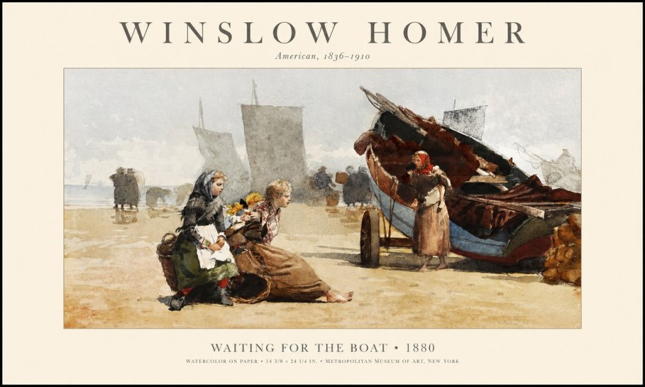 Winslow Homer Waiting for the Boat No1 - Poster