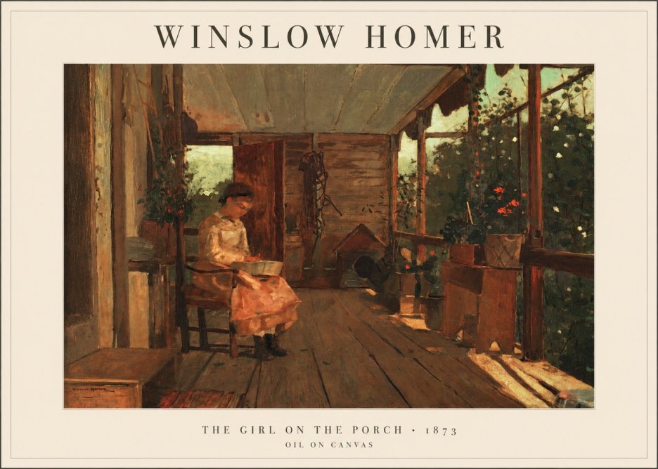 Winslow Homer The Girl on the Porch No1 - Poster