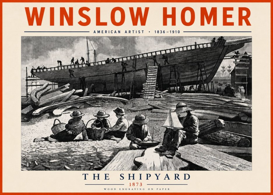 Winslow Homer The Shipyard No3 - Poster