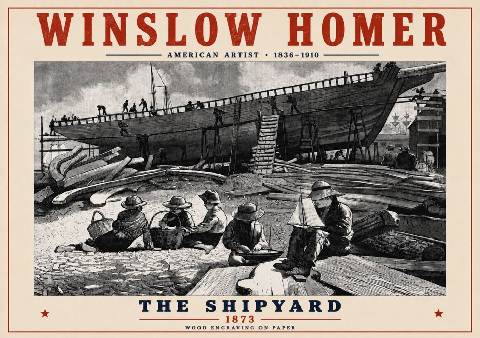 Winslow Homer The Shipyard No6 - Poster