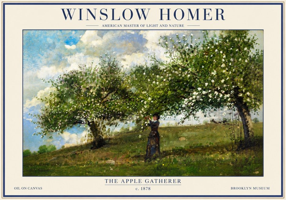 Winslow Homer The Apple Gatherer No3 - Poster