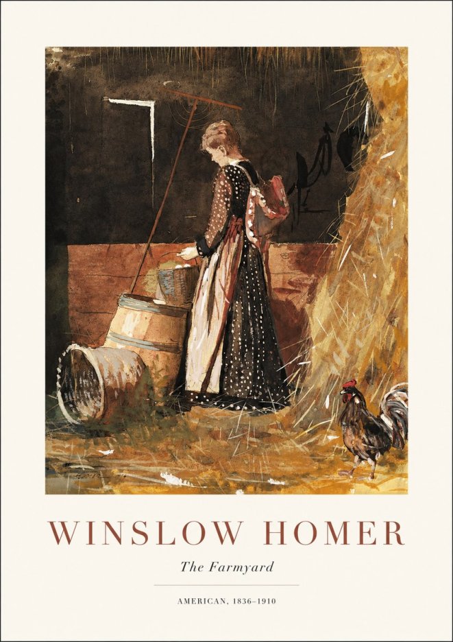 Winslow Homer The Farmyard No1 - Poster