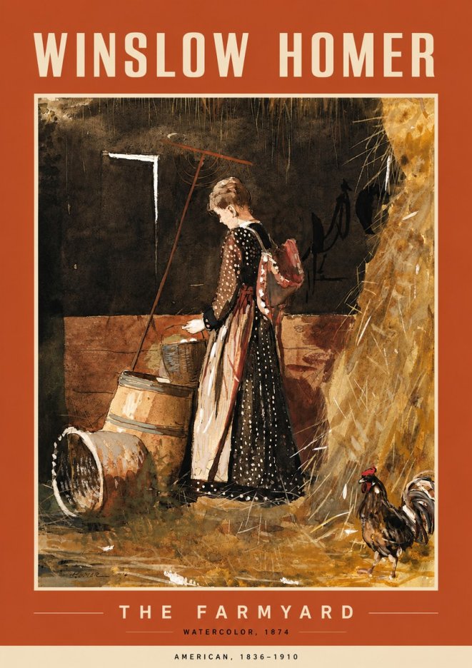 Winslow Homer The Farmyard No4 - Poster