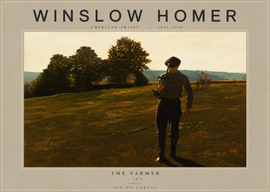 Winslow Homer The Farmer No5 - Poster