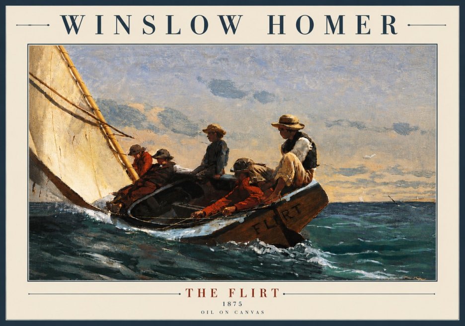 Winslow Homer The Flirt No6 - Poster