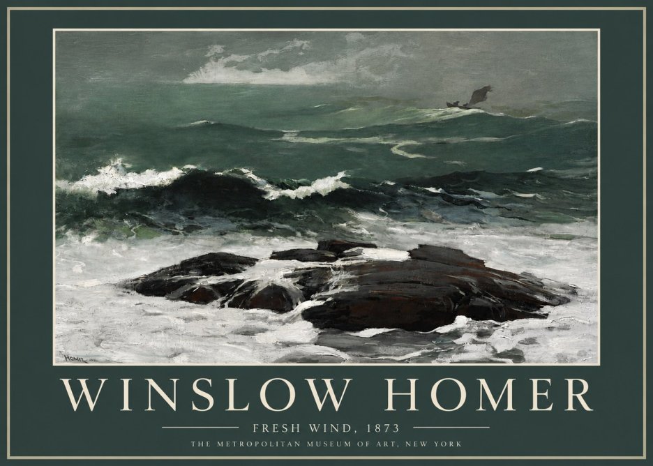 Winslow Homer Fresh Wind No4 - Poster