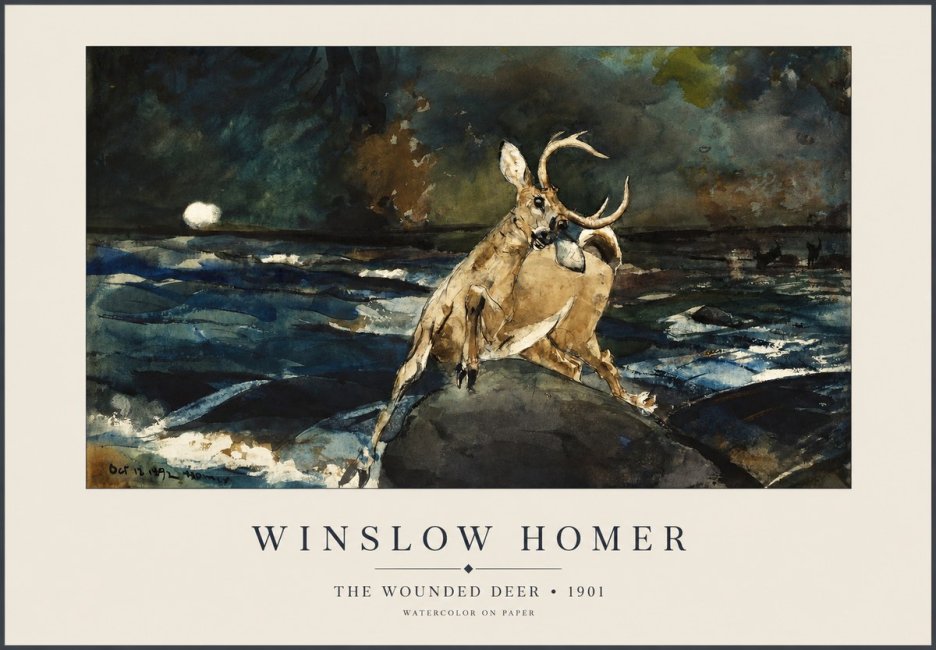 Winslow Homer The Wounded Deer No1 - Poster
