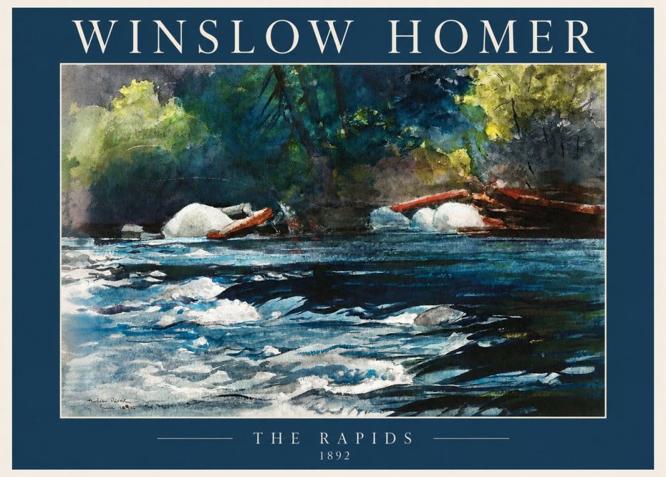 Winslow Homer The Rapids No2 - Poster