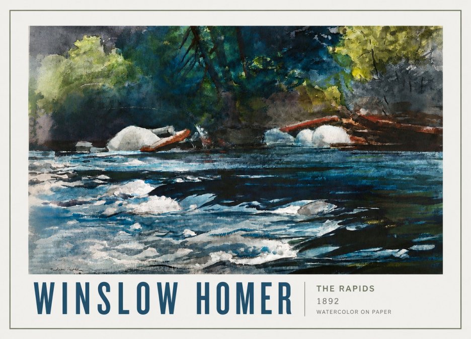 Winslow Homer The Rapids No4 - Poster