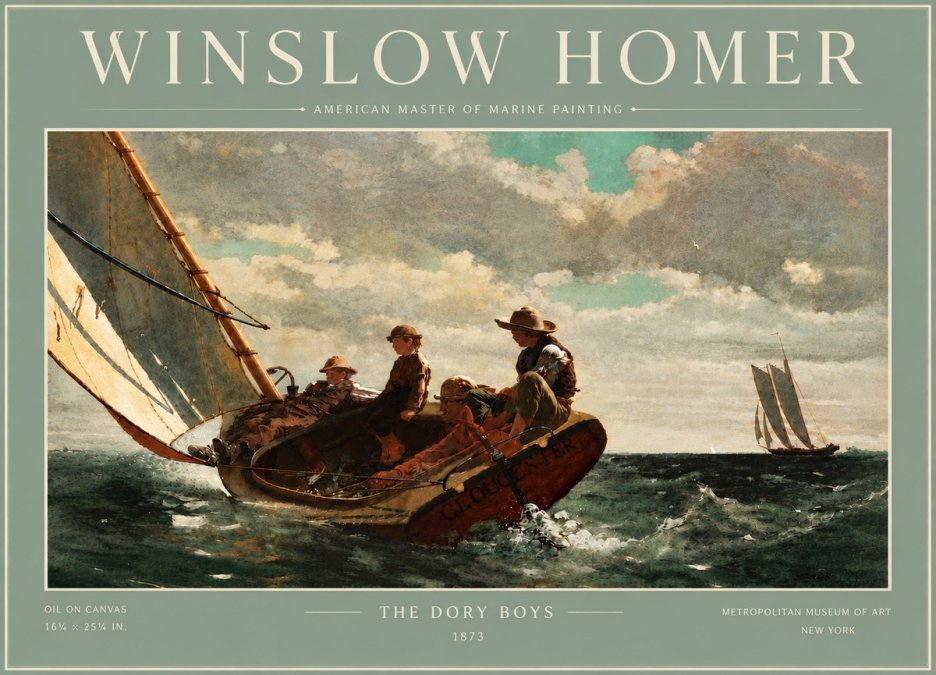 Winslow Homer The Dory Boys No6 - Poster