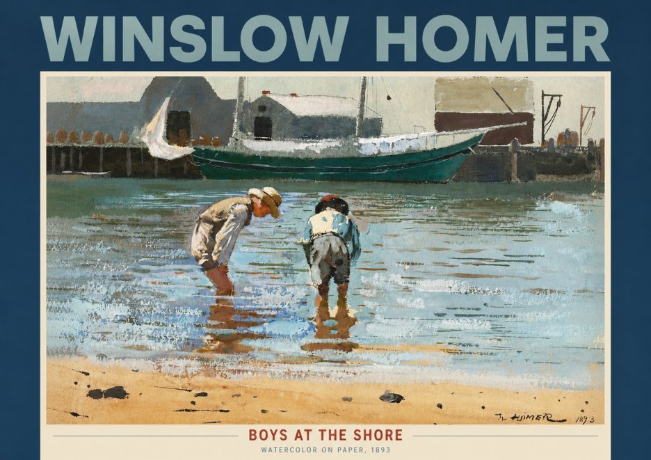 Winslow Homer Boys at the Shore No2 - Poster