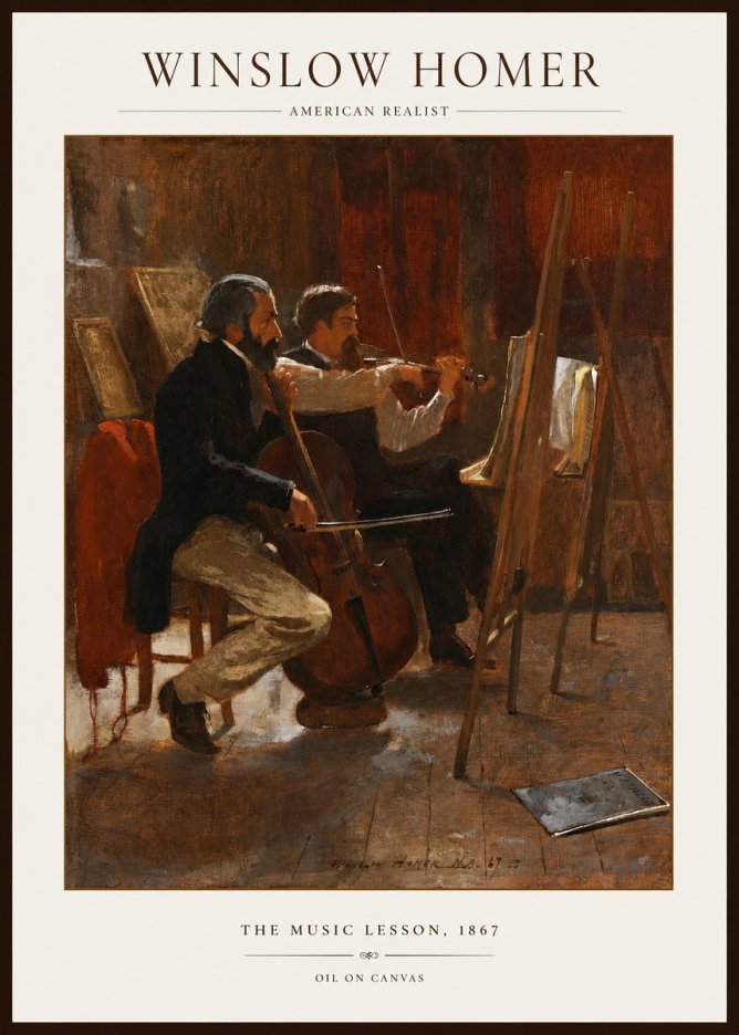 Winslow Homer The Music Lesson, 1867 No1 - Poster