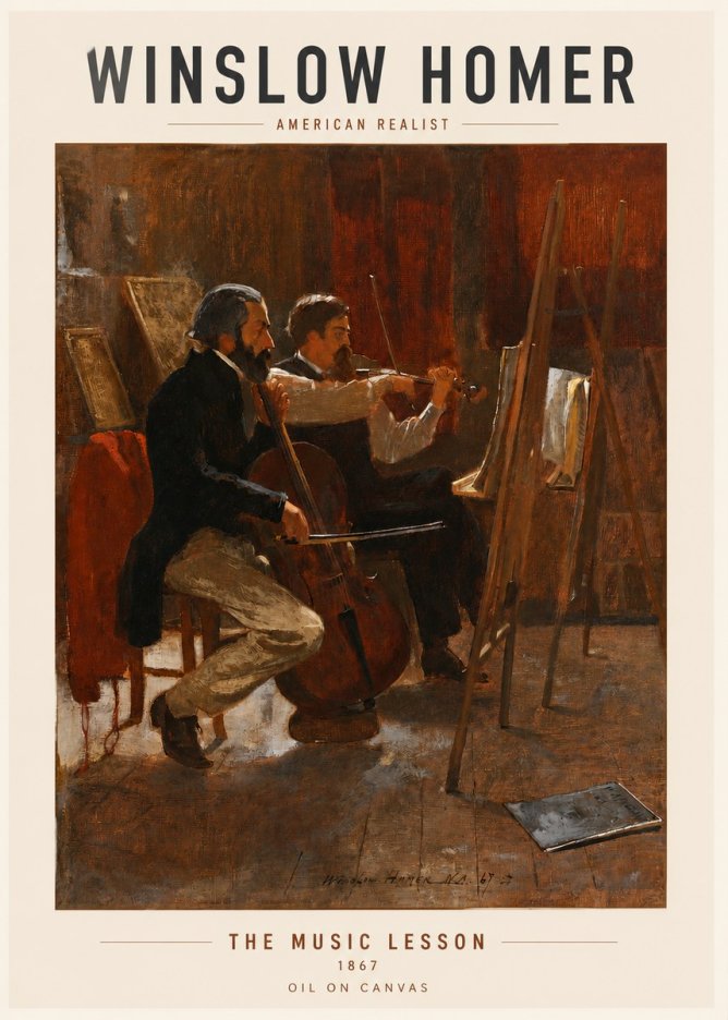 Winslow Homer The Music Lesson, 1867 No3 - Poster