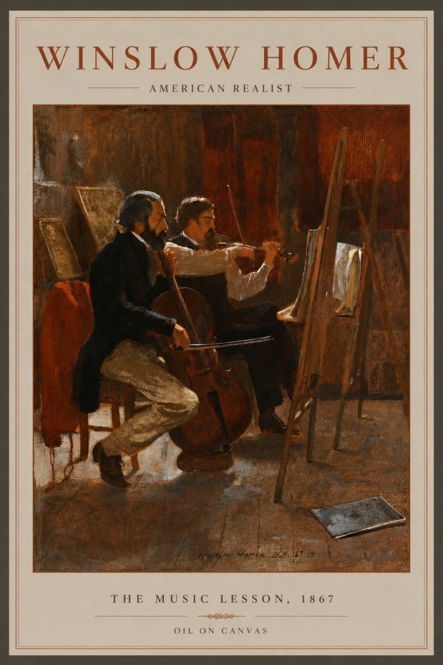 Winslow Homer The Music Lesson, 1867 No6 - Poster