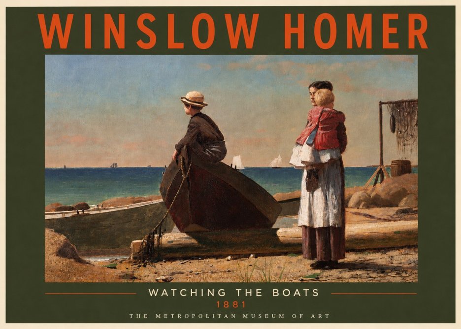 Winslow Homer Watching the Boats, 1881 No3 - Poster