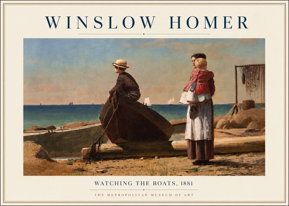 Winslow Homer Watching the Boats, 1881 No5 - Poster