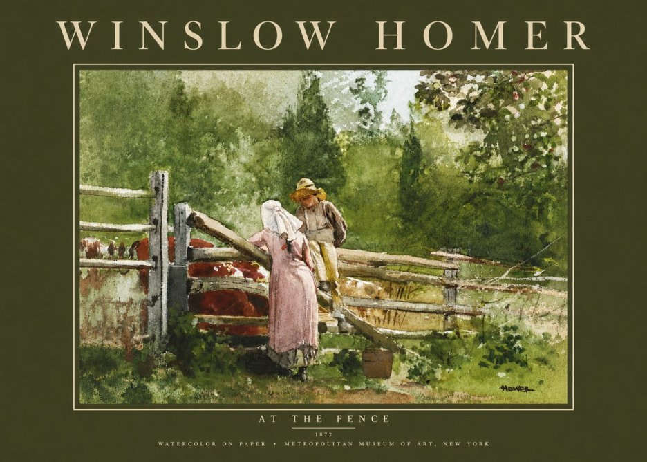 Winslow Homer At the Fence No4 - Poster