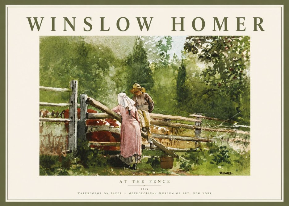Winslow Homer At the Fence No6 - Poster