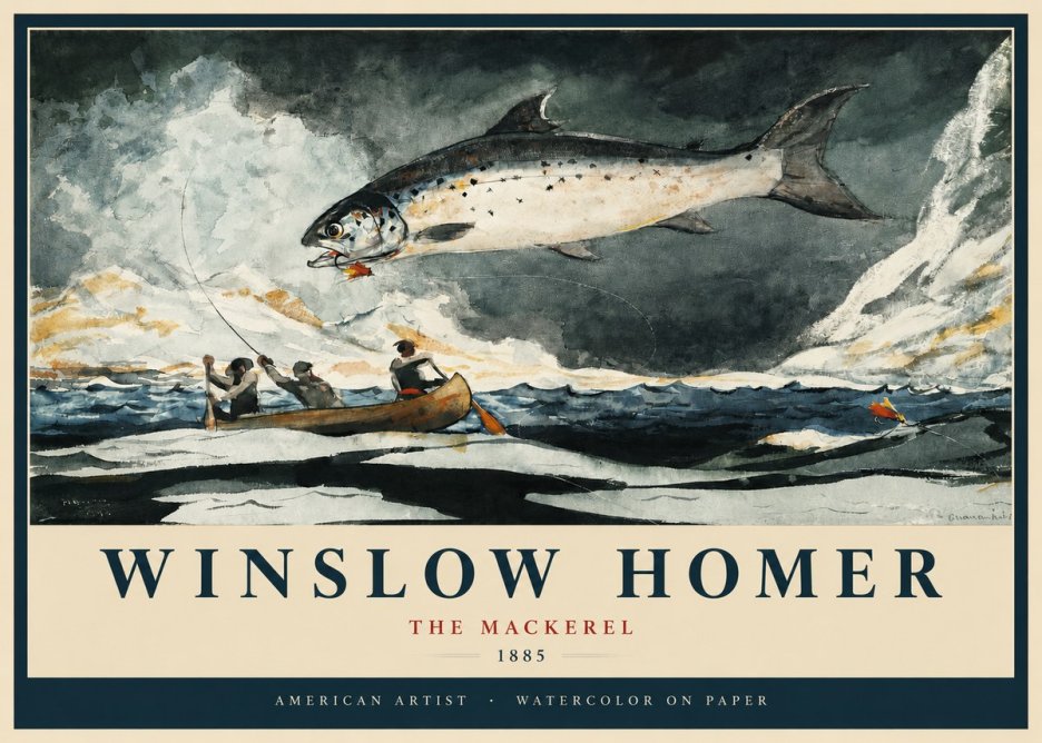 Winslow Homer The Mackerel No2 - Poster