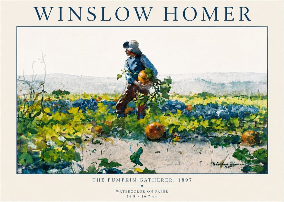 Winslow Homer The Pumpkin Gatherer, 1897 No5 - Poster