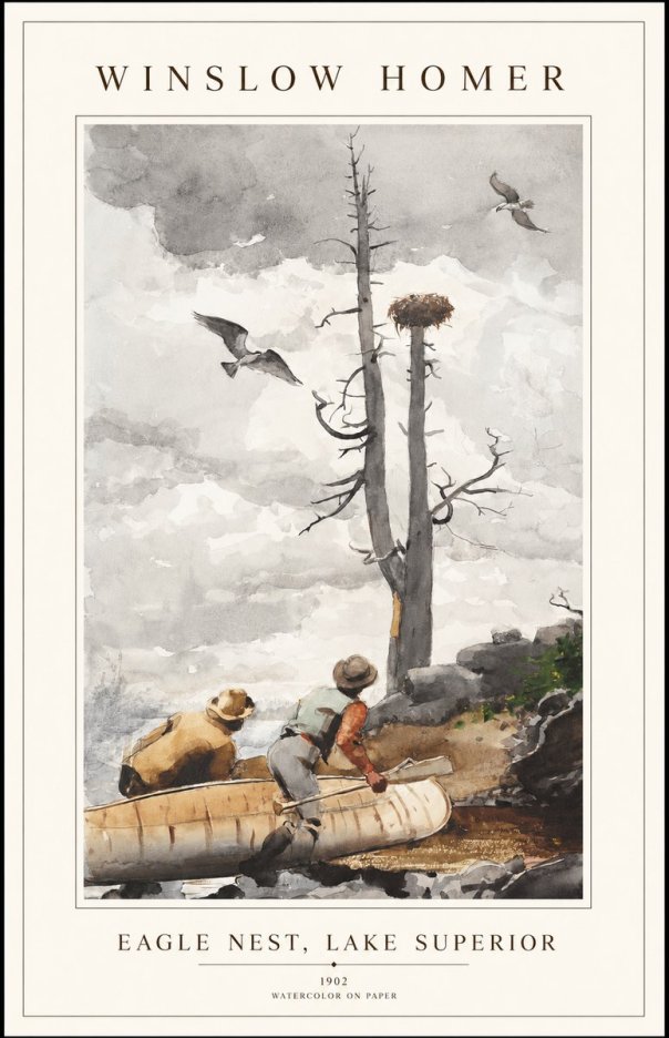Winslow Homer Eagle Nest, Lake Superior No1 - Poster