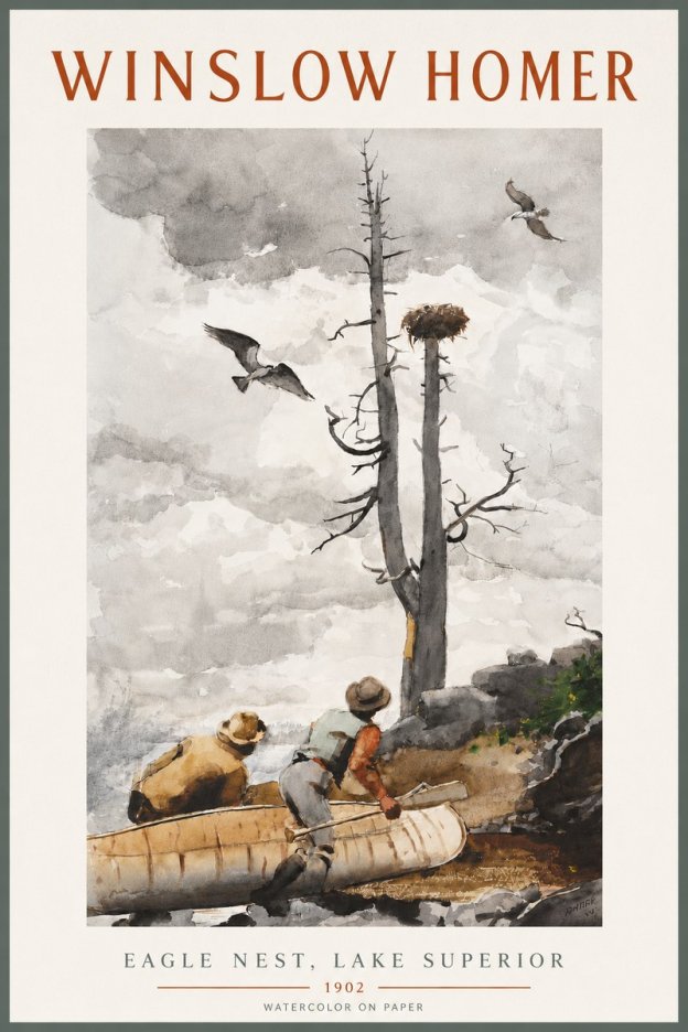Winslow Homer Eagle Nest, Lake Superior No4 - Poster