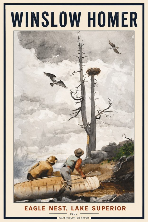 Winslow Homer Eagle Nest, Lake Superior No5 - Poster