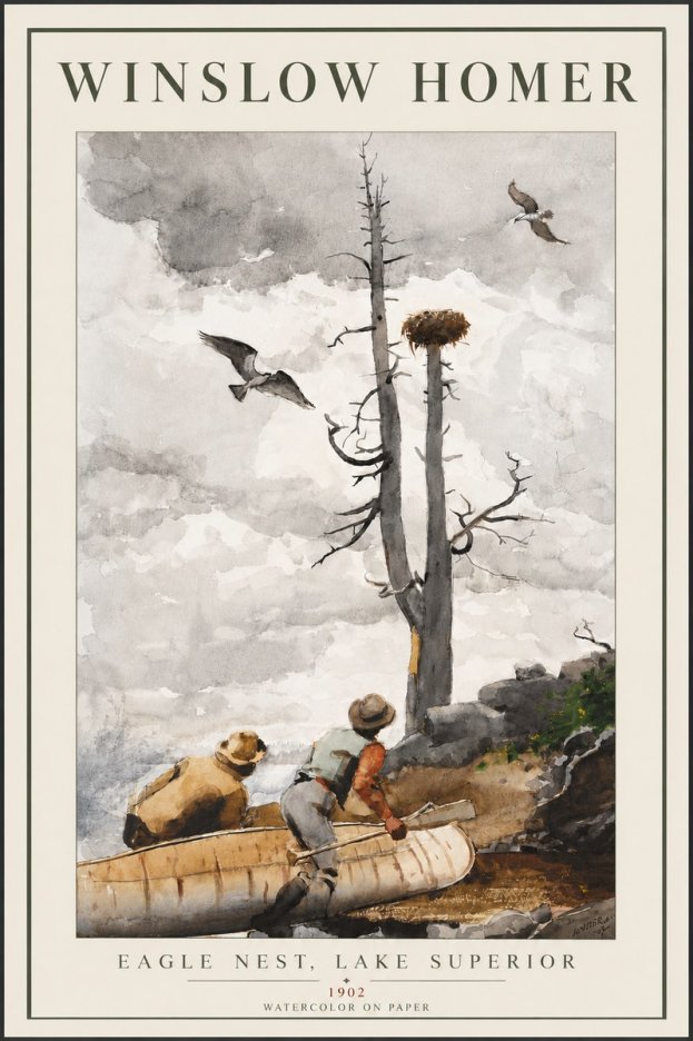 Winslow Homer Eagle Nest, Lake Superior No6 - Poster