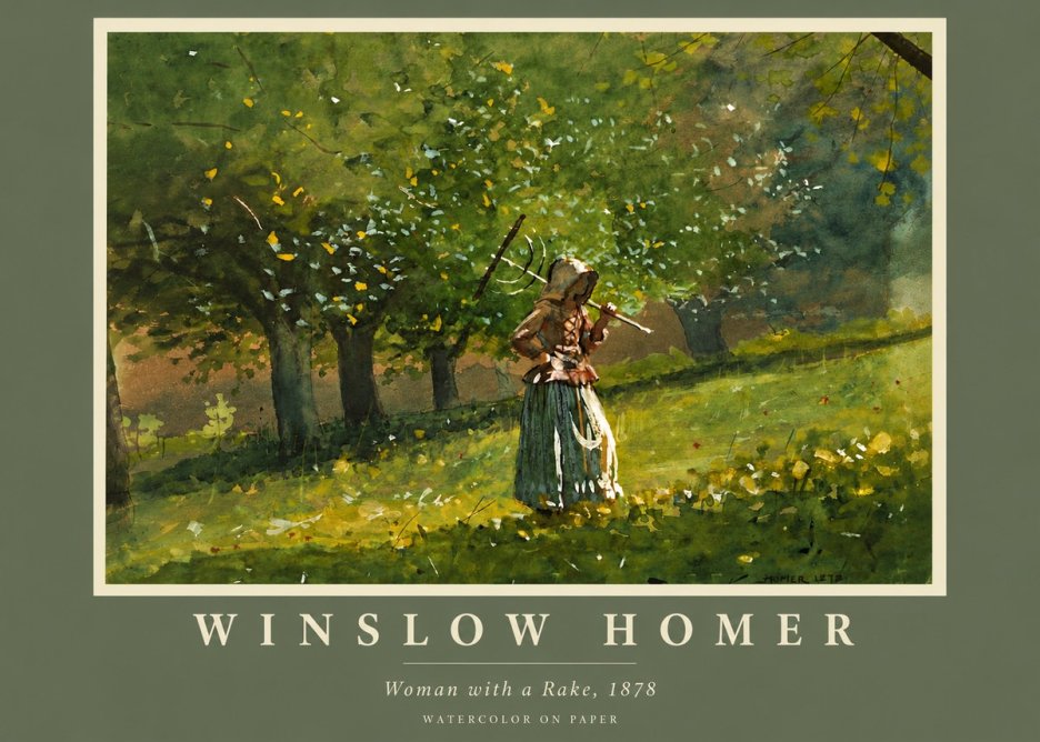 Winslow Homer Woman with a Rake, 1878 No5 - Poster