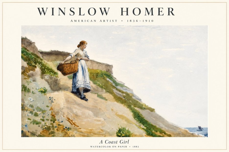 Winslow Homer A Coast Girl No1 - Poster