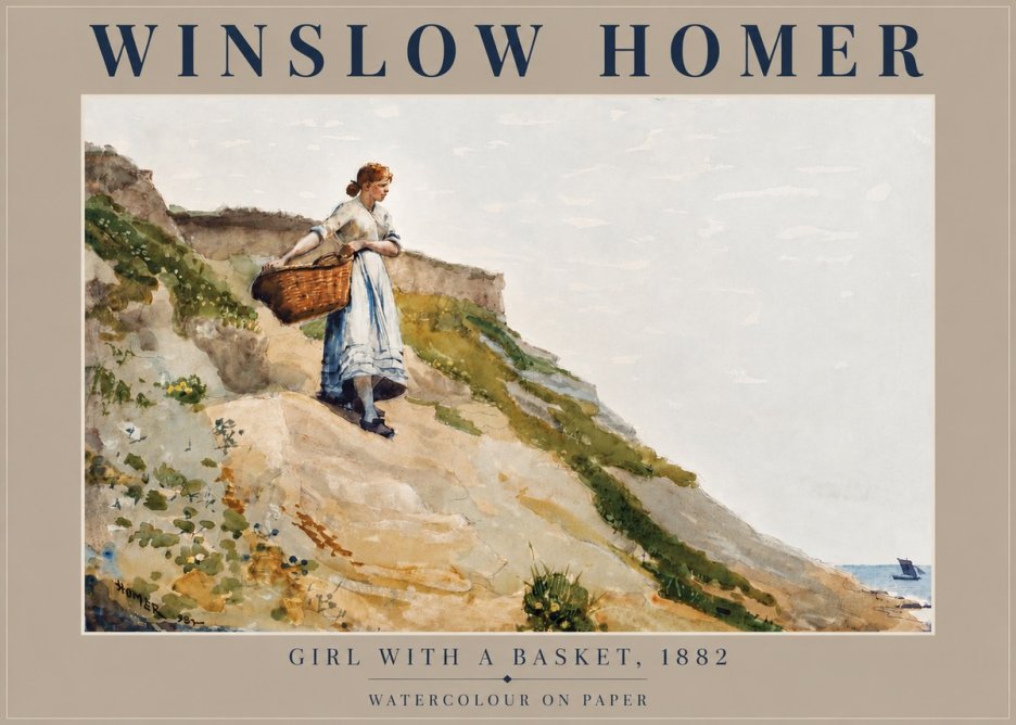 Winslow Homer A Coast Girl No6 - Poster