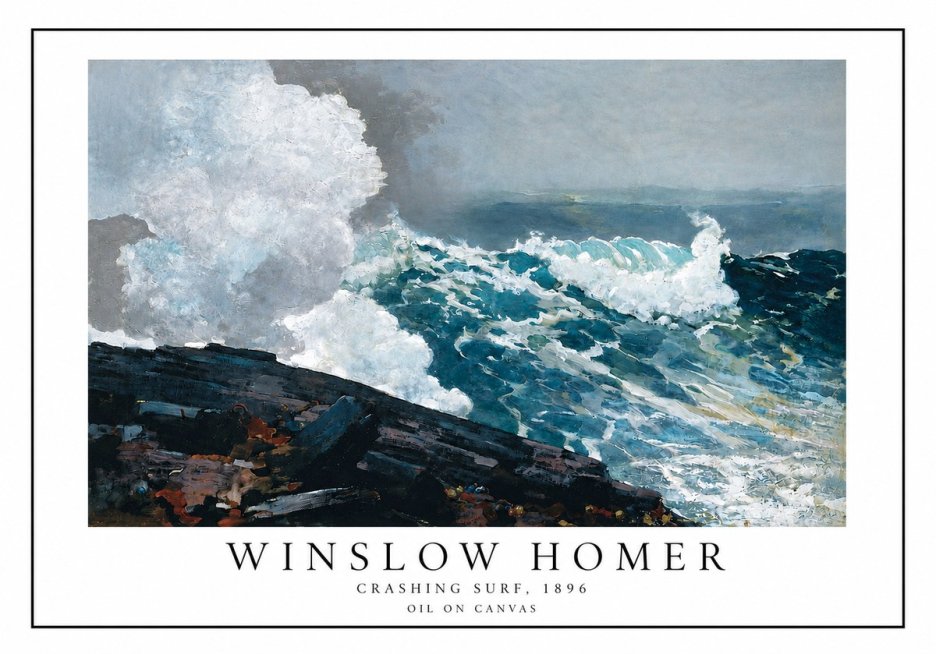 Winslow Homer Crashing Surf, 1896 No3 - Poster