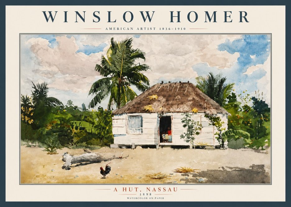 Winslow Homer A Hut, Nassau No5 - Poster