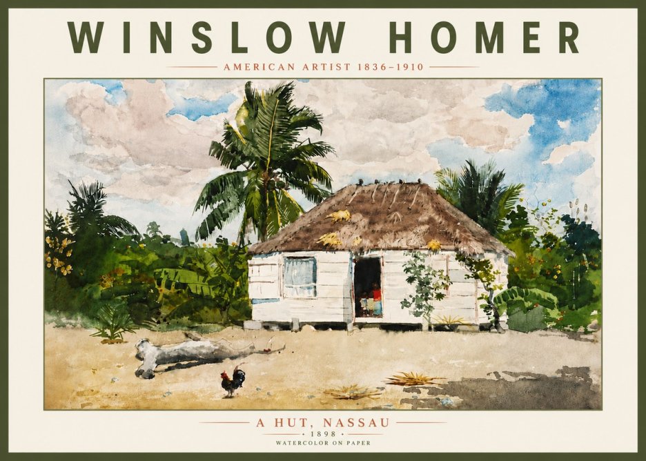 Winslow Homer A Hut, Nassau No6 - Poster