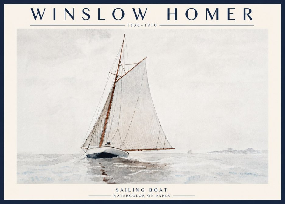 Winslow Homer Sailing Boat No6 - Poster