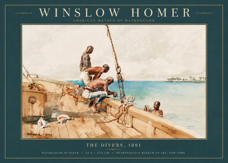 Winslow Homer The Divers (1891) No5 - Poster