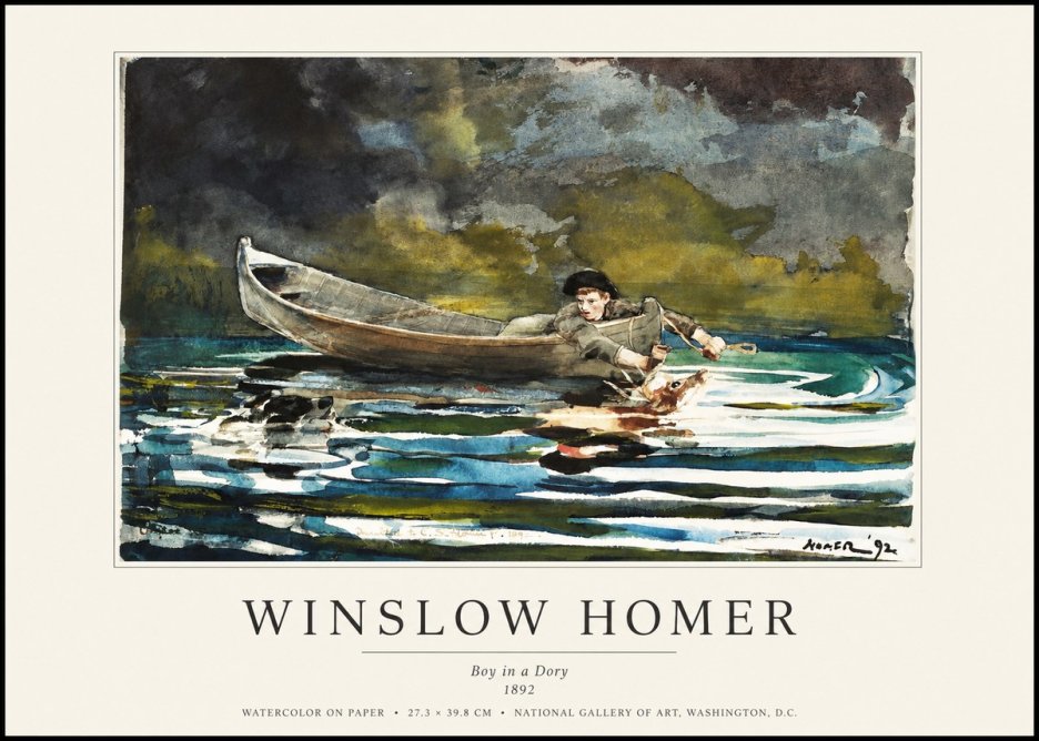 Winslow Homer Boy in a Dory No1 - Poster