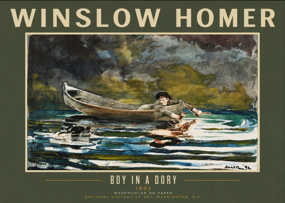 Winslow Homer Boy in a Dory No5 - Poster
