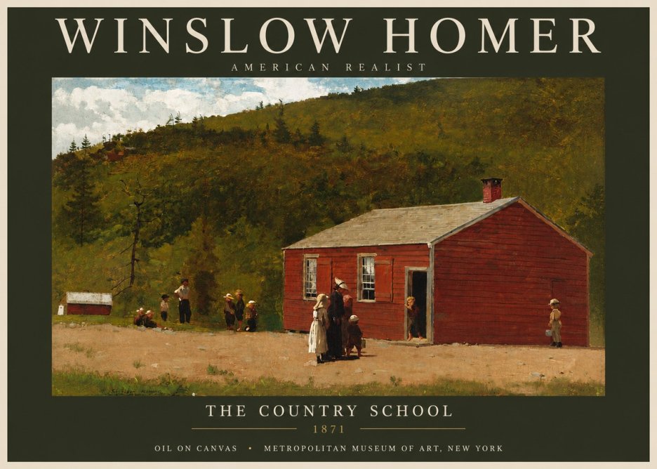 Winslow Homer The Country School No3 - Poster