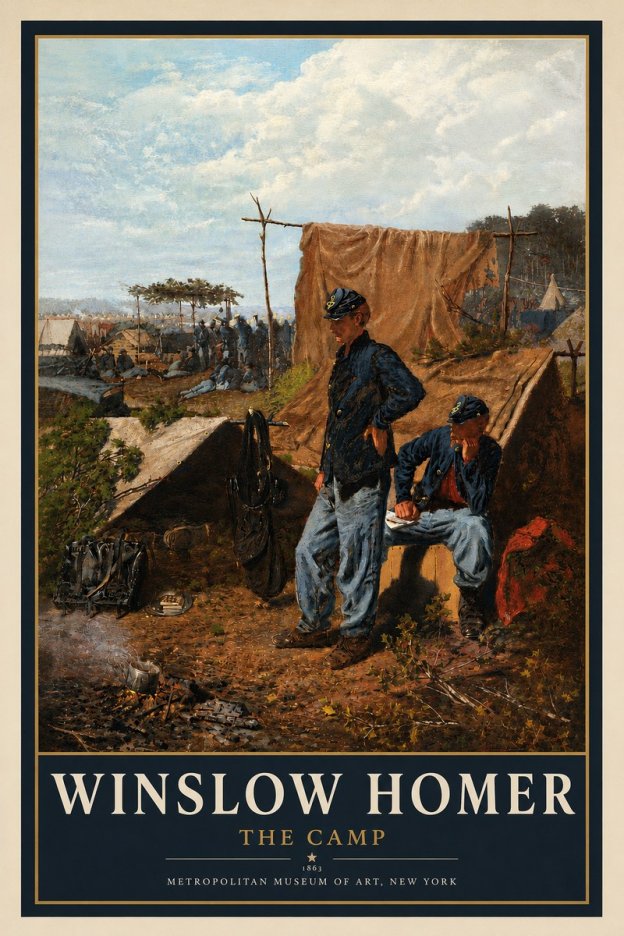 Winslow Homer The Camp No4 - Poster