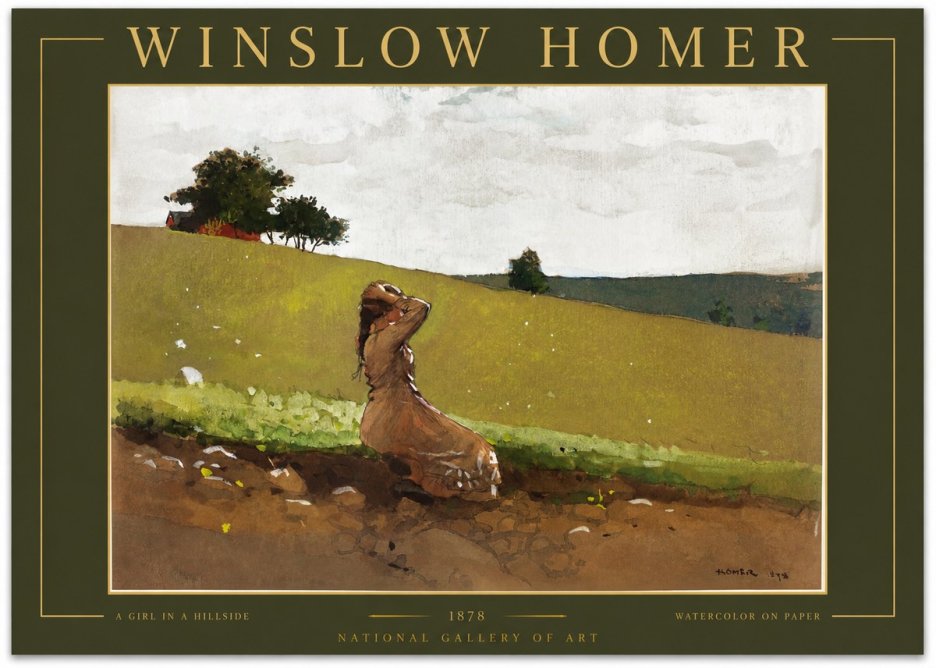 Winslow Homer A Girl in a Hillside No2 - Poster