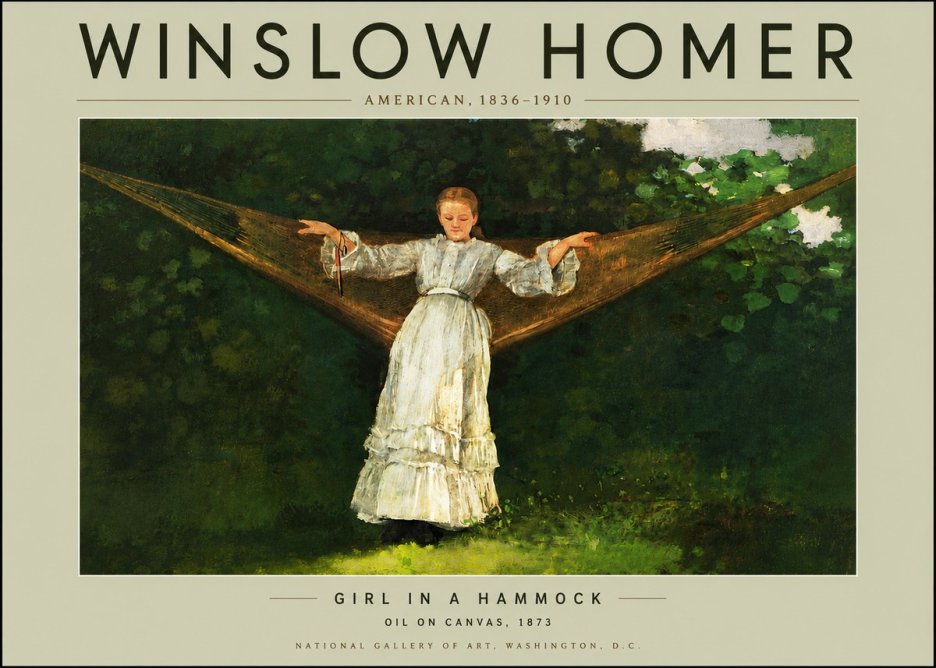 Winslow Homer Girl in a Hammock No4 - Poster