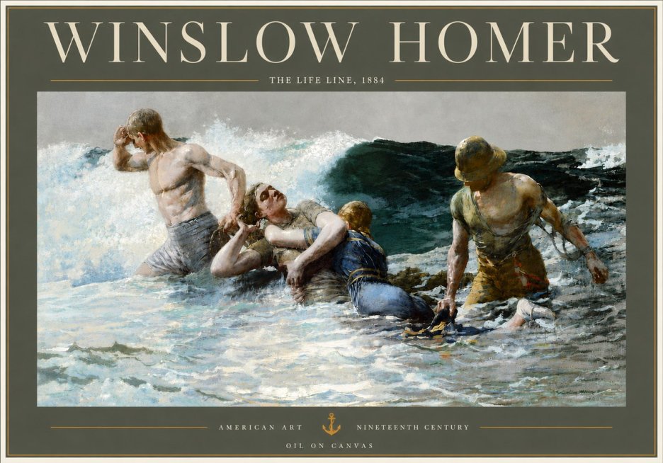 Winslow Homer The Life Line No4 - Poster