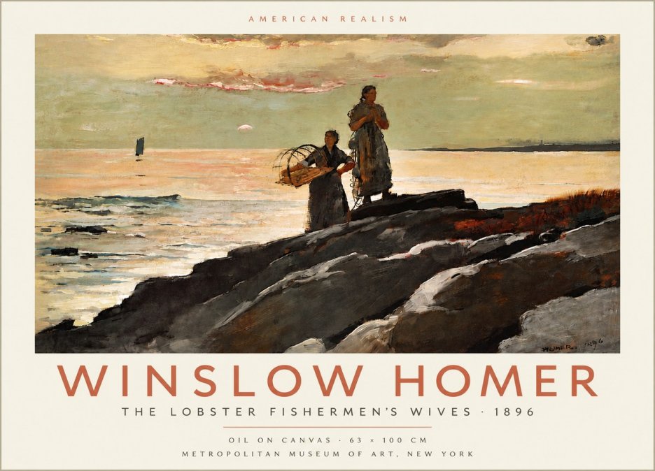 Winslow Homer The Lobster Fishermen's Wives No4 - Poster