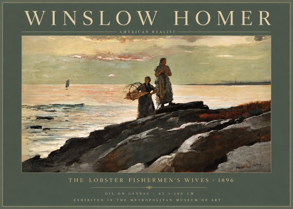 Winslow Homer The Lobster Fishermen's Wives No6 - Poster