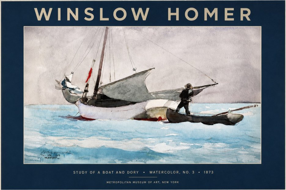 Winslow Homer Study of a Boat and Dory Watercolor, No. 3 No2 - Poster