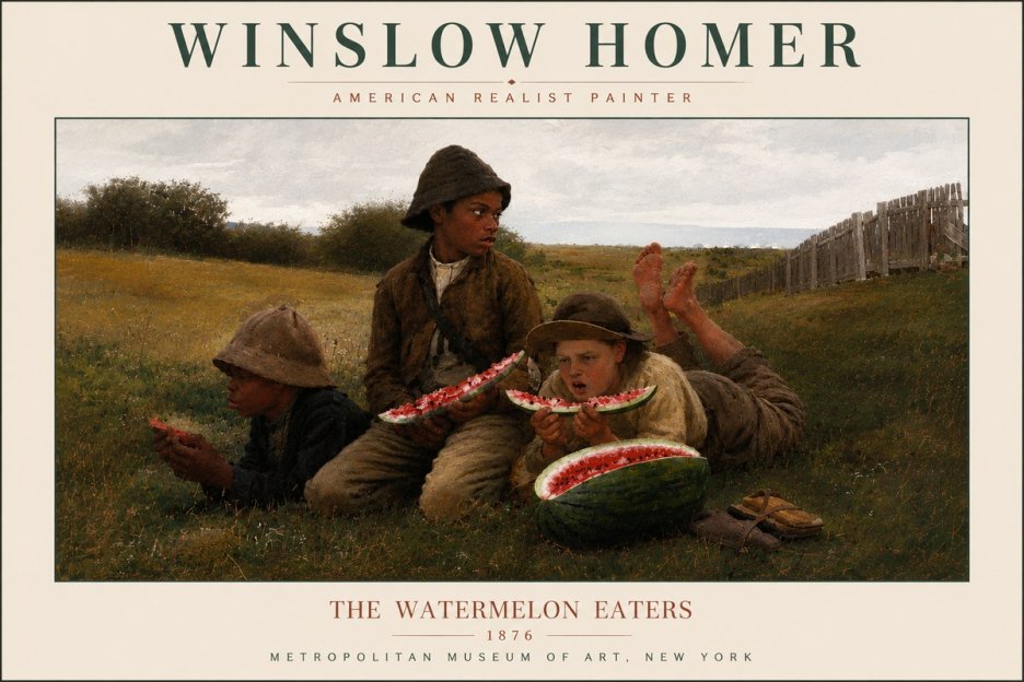 Winslow Homer The Watermelon Eaters No6 - Poster