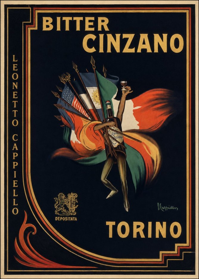 Leonetto Cappiello Bitter Cinzano Torino No2 - Poster